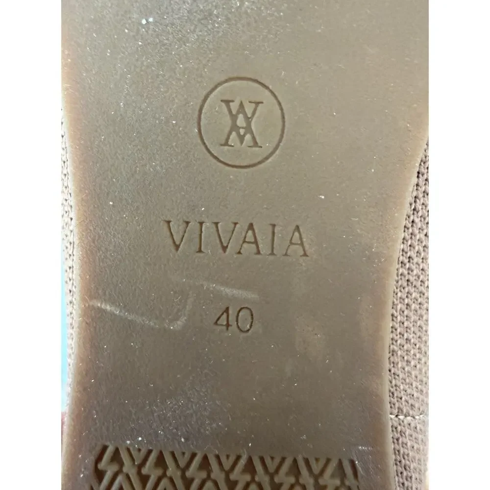VIVAIA Beige Knit Pointed Toe Slip-On Loafer Flats Size 40